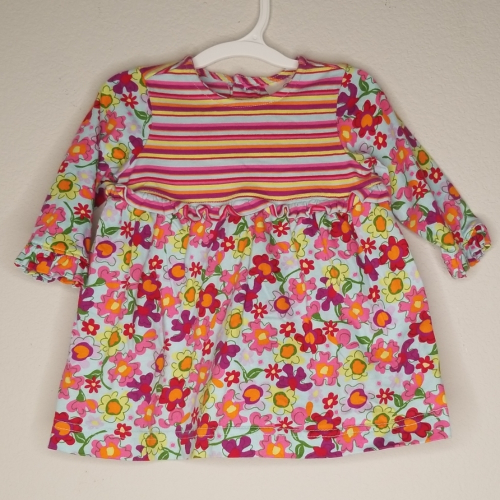{Hanna Andersson} Colorful Flower & Stripe Twirl Dress